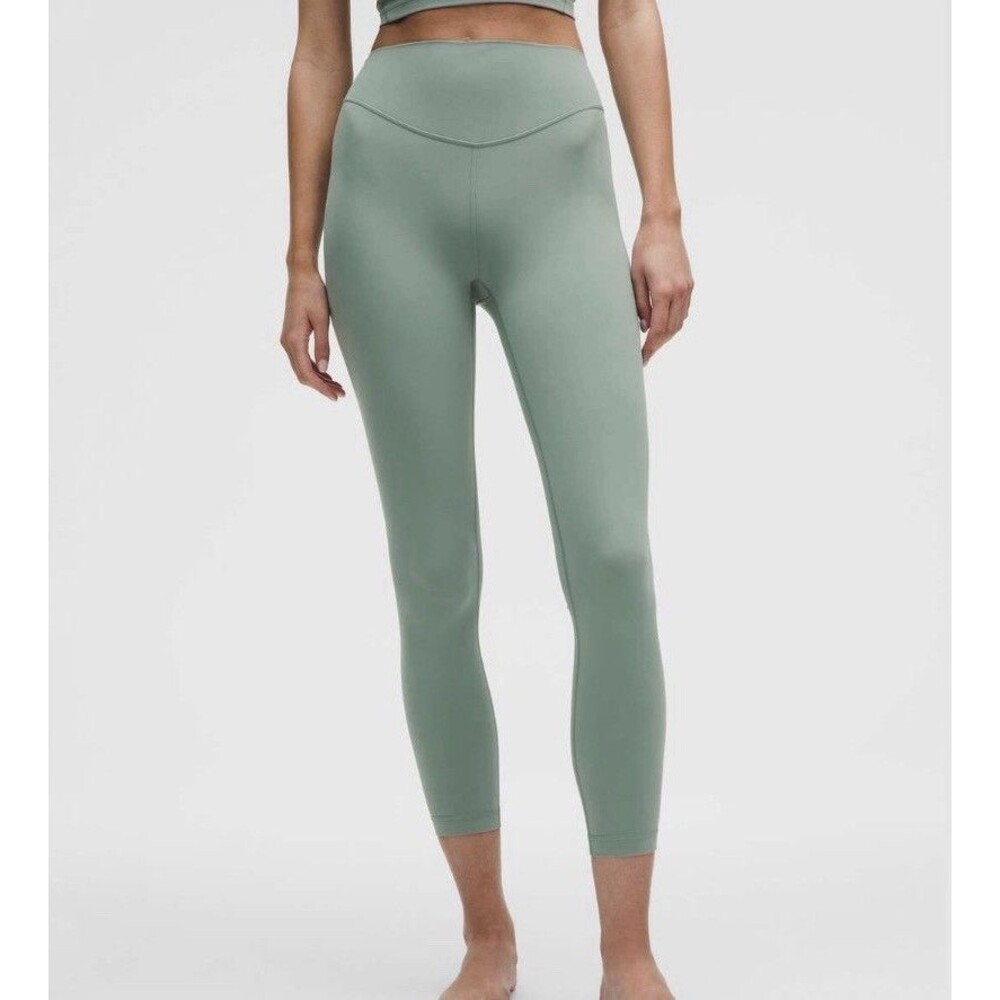 Lululemon Wunder Train High Rise Sz 2 Leggings Excellent Crater Blue Green